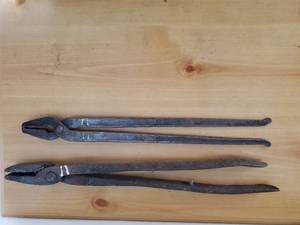 lot 82 image: Two Old Blacksmiths Tongs