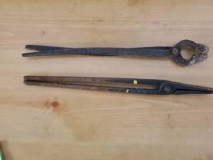 lot 83 image: Two Old Blacksmiths Tongs