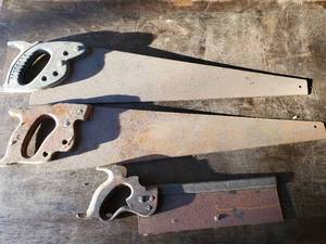 lot 97 image: Three Vintage Wood Saws