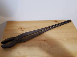 lot 125 image: Pair Of Old Blacksmiths Tongs