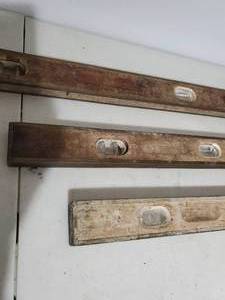 lot 140 image: Three Vintage Wood Levels