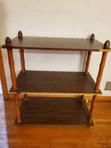 lot 304 image: Three Tier Wooden Bookshelf