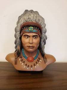 lot 188 image: Ceramic Native American Bust Statue