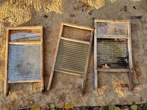 lot 221 image: Three Vintage Washboards