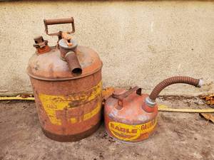 lot 242 image: Two Vintage Eagles Gas Cans