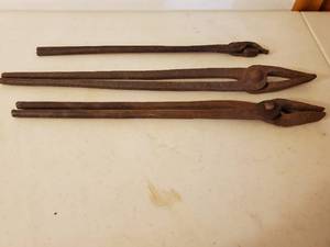 lot 273 image: Three Old Blacksmiths Tongs