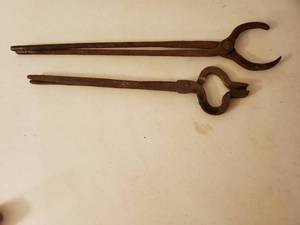 lot 274 image: Two Old Blacksmiths Tongs