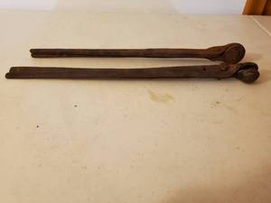 lot 276 image: Two Old Blacksmiths Tongs