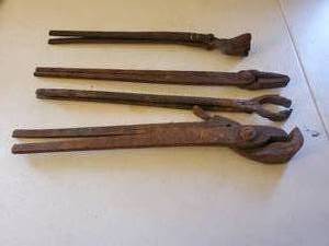 lot 278 image: Four Old Blacksmiths Tongs