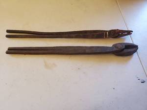 lot 279 image: Two Old Blacksmiths Tongs