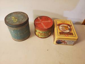 lot 394 image: Three Vintage Metal Tins