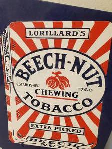 lot 404 image: Vintage Beech-Nut Chewing Tobacco Sign