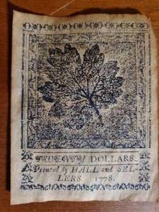 lot 463 image: 1778 Hall & Sellers Twenty Dollar Colonial Currency
