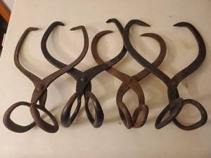 lot 486 image: Four Pairs of Vintage Ice Tongs