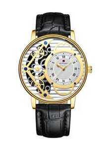 Men Roman Numerals Round Pointer Quartz Watch