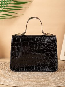 Croc Embossed Chain Square Bag
