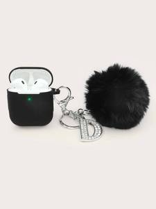Fluffy Pom Pom Charm Case For AirPods