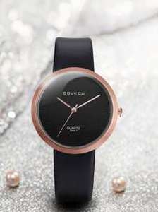 1pc Round Pointer Quartz Watch & 5pcs Bracelet