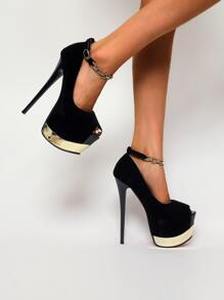 Peep Toe Rhinestone Decor Ankle Strap Pumps
