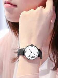 Round Pointer Mesh Strap Quartz Watch