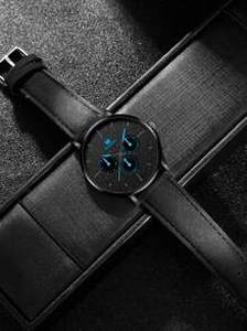 Men Round Pointer Quartz Watch