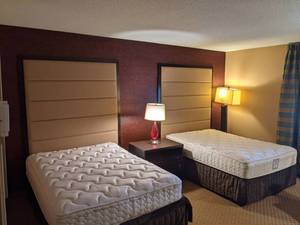 lot 42 image: Room 1518. 2 Full Beds, TV 42 LG, Floral Artwork, Towel Bars, Small Safe, & More