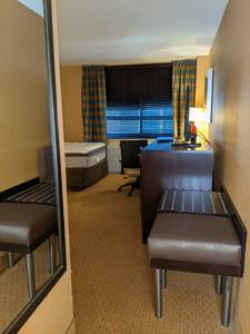 lot 105 image: Room 1218. 2 Full Beds, TV 42 LG, Small Safe, Light Bar, Floral Artwork, and More