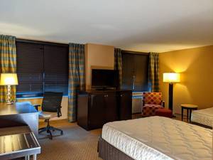 lot 123 image: Room 1116. 2 Full Beds, Marble Circle Nightstand, TV 42 LG, Small Safe, & More