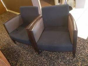lot 203 image: Set of (2) Dark Grey Accent Chairs