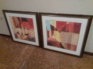lot 263 image: Gorgeous Set of (2) Framed Abstract Artwork