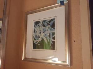 lot 662 image: Framed Flower Artwork
