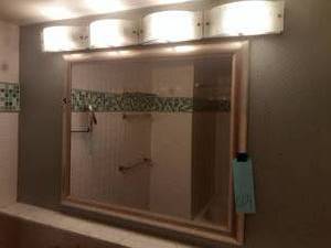 lot 664 image: Large Bathroom Mirror and Light Bar