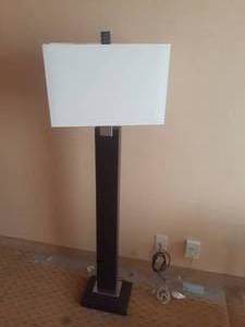 lot 678 image: Tall Square Black Lamp