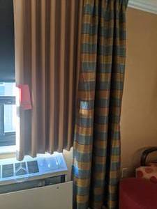 lot 384 image: Fancy Window Curtains and Blackout Roller Blind