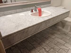 lot 390 image: Elegant Large Bathroom Counter with Sink