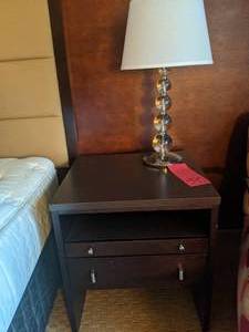 lot 395 image: Classic Nightstand and Bubble Lamp