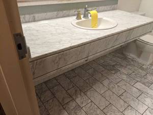 lot 445 image: Stately Large Bathroom Counter with Sink