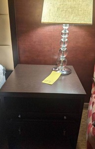 lot 450 image: Lovely Nightstand and Bubble Lamp