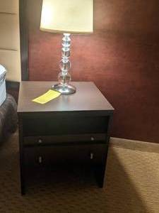 lot 484 image: Nightstand and Bubble Lamp