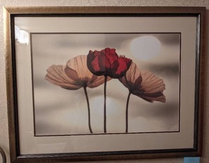 lot 294 image: Beautiful Framed Floral Artwork in Neutral Colors
