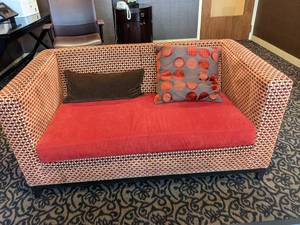 lot 200 image: Loveseat with Cushion and Pillows