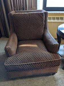lot 247 image: Cozy Armchair with a Beautiful Weave Pattern