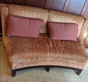 lot 249 image: Show-Stopping Rounded Loveseat and Pillows