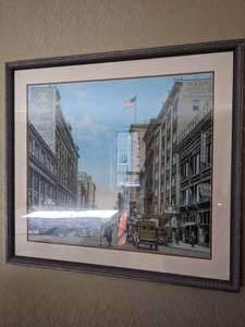 lot 256 image: Large Framed Photograph of Beautiful Downtown Minneapolis 