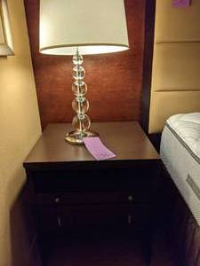 lot 546 image: Standard Nightstand and Bubble Lamp