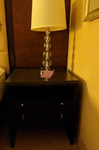 lot 574 image: Nightstand and Bubble Lamp