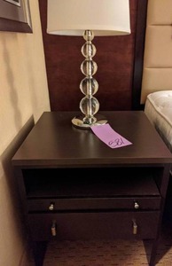 lot 581 image: Stately Nightstand and Bubble Lamp