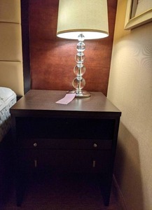 lot 603 image: Nightstand and Bubble Lamp
