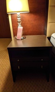 lot 620 image: Nightstand and Bubble Lamp