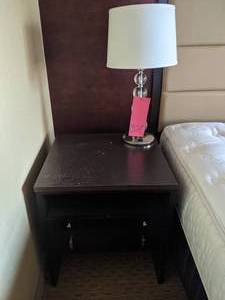 lot 328 image: Lovely Nightstand and Bubble Lamp